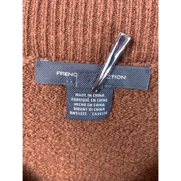 French Connection Soft Brown Boxy Oversized V-Neck Sweater Size XS NWT - Picture 4 of 7